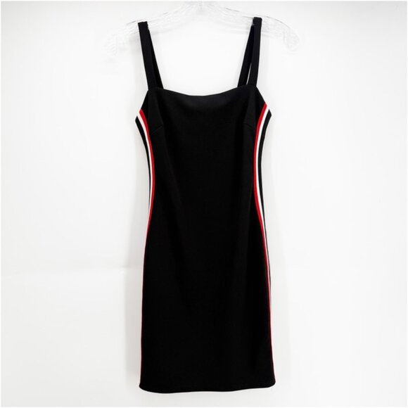 Sunset + Spring black w/ stripe accented mini dress xs - Picture 1 of 5
